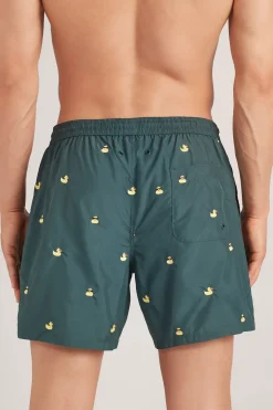 Bañador Bóxer con Bordado de Patitos