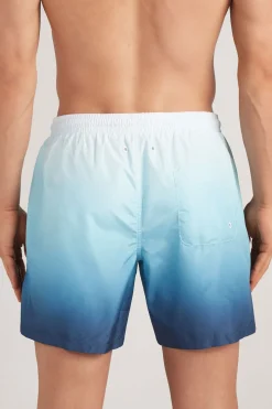 Bañador Bóxer con Estampado Degradado Azul