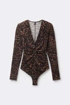 Body de Manga Larga de Modal Luxurious Leopard