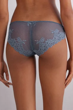 Braga transparente en parte trasera con microfibra y encaje Pretty Flowers