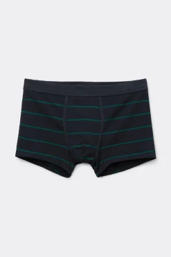 Bóxer Algodón Superior Estampado Rayas Azul Verde