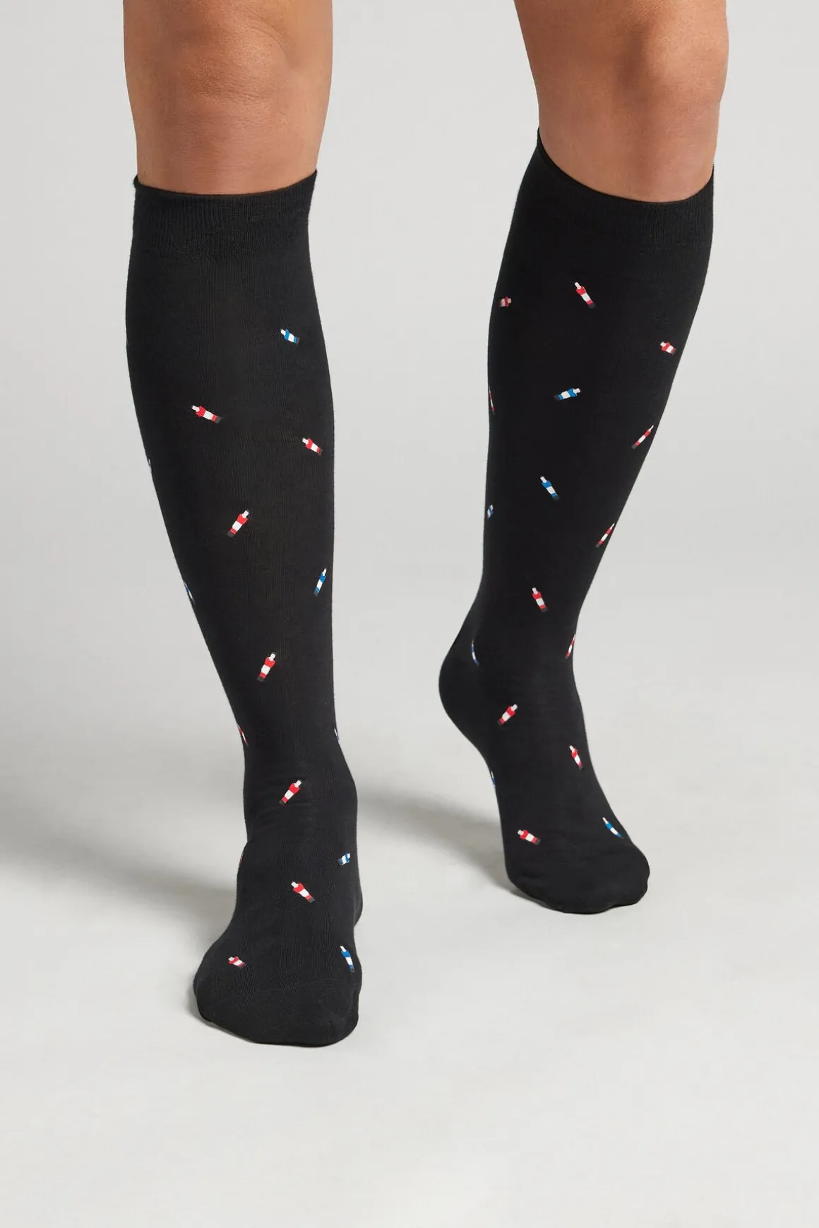 Calcetines Largos de Algodón Estampados