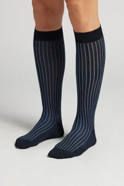 Calcetines Largos de Algodón Hilo de Escocia Canalé