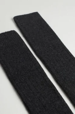 Calcetines Largos en Punto de Canalé de Cashmere y Lana