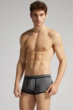 Calzoncillos bóxer en algodón para hombre elastizado con logotipo