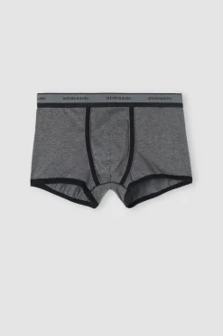 Calzoncillos bóxer en algodón para hombre elastizado con logotipo