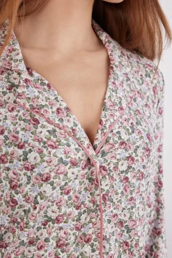 Camisa con Abertura Frontal Floral Romance