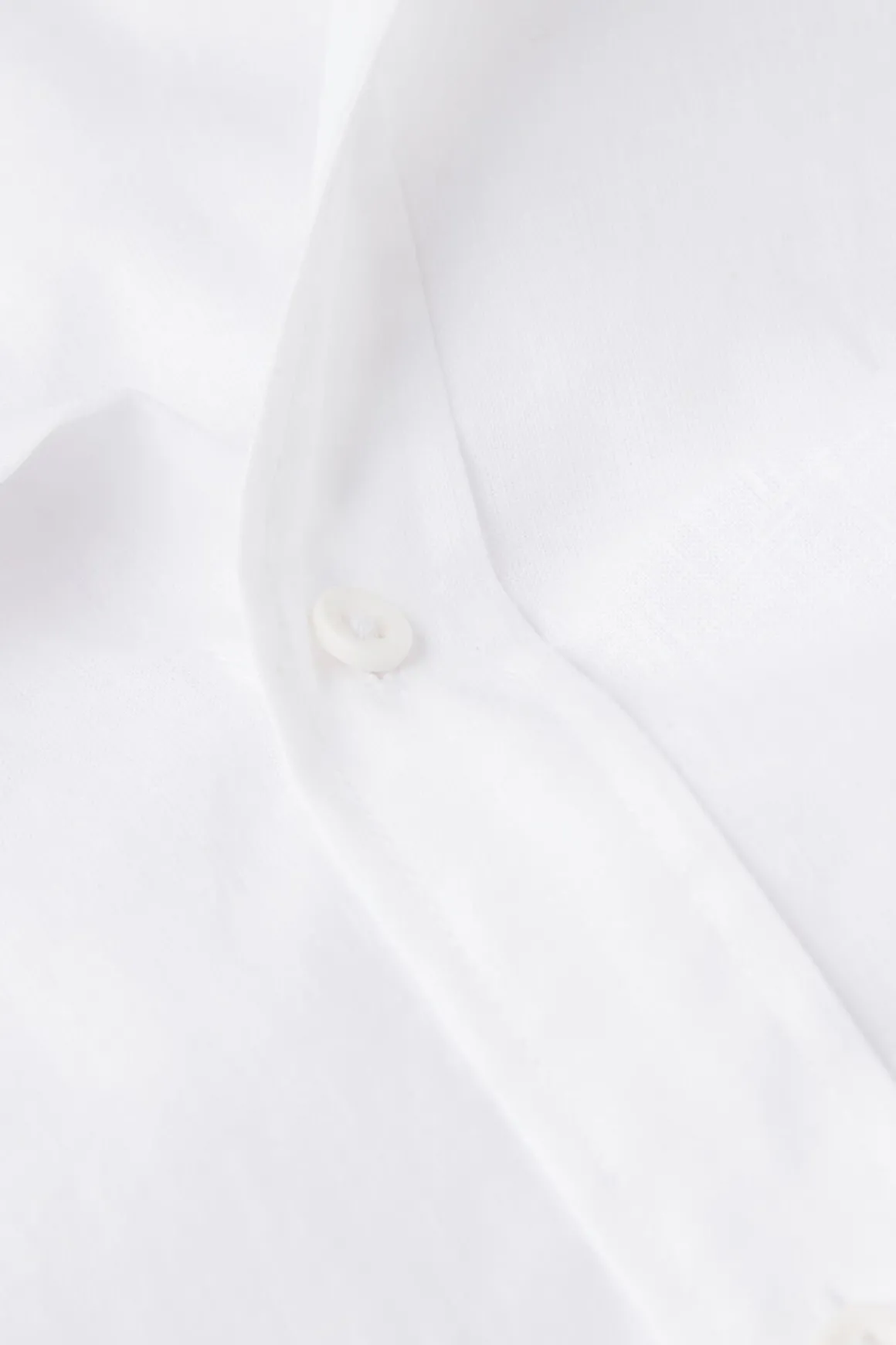 Camisa con Cuello Mao de Lino y Algodón
