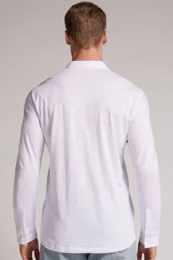 Camisa de Manga Larga de Algodón Jaspeado