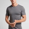 Camiseta con cuello redondo de algodón superior