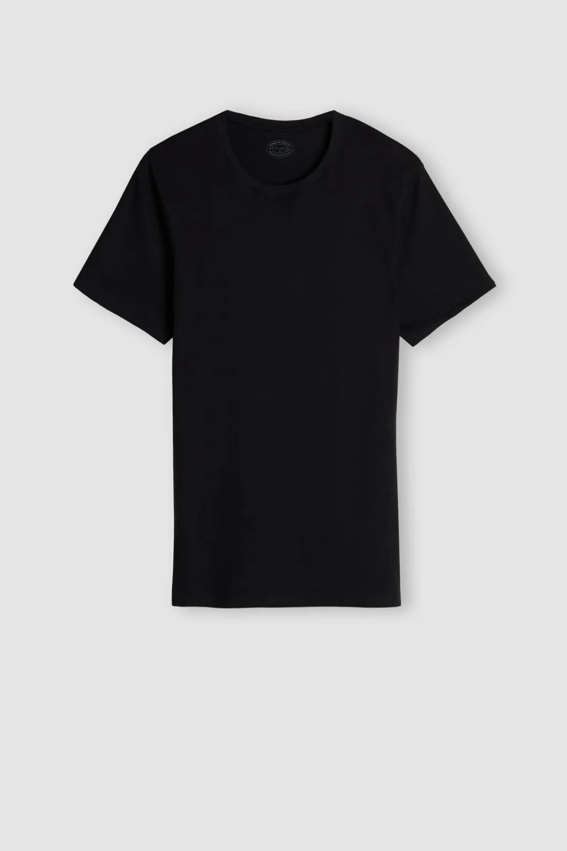 Camiseta con cuello redondo de algodón superior