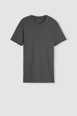 Camiseta con cuello redondo de algodón superior