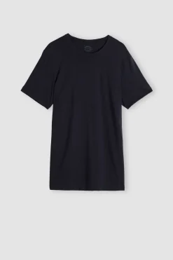 Camiseta con cuello redondo de algodón superior