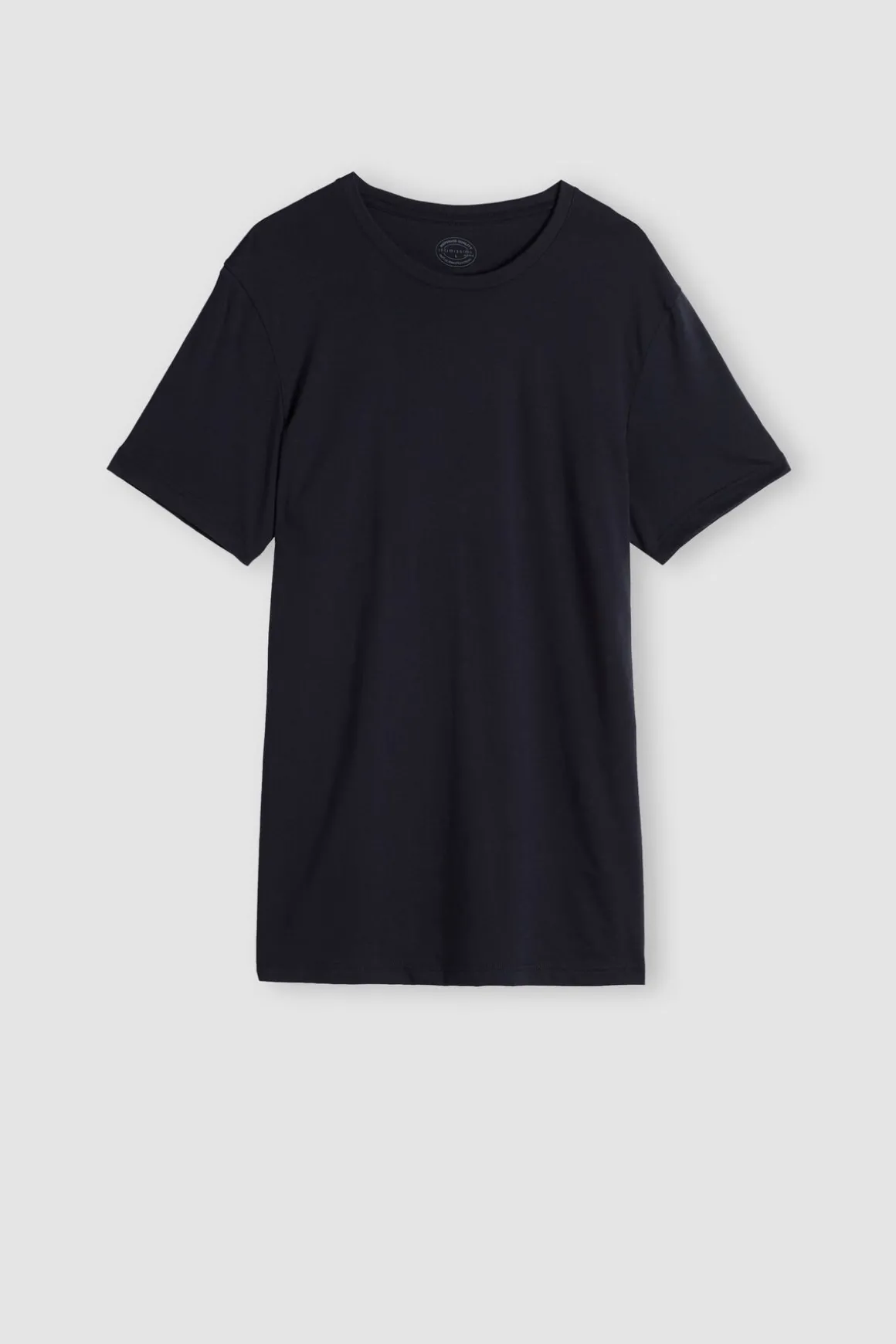 Camiseta con cuello redondo de algodón superior