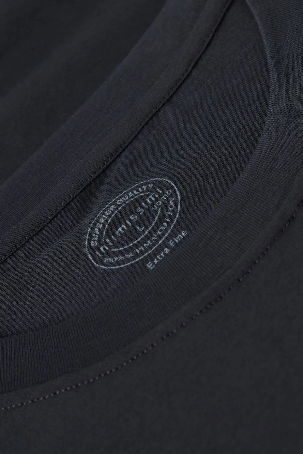 Camiseta de Corte Recto de Algodón Superior Extrafino