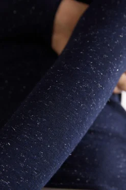 Camiseta de Cuello Alto de Modal Ligero con Cashmere Lamé