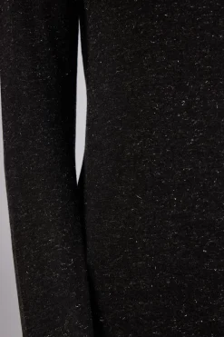 Camiseta de Cuello Alto de Modal Ligero con Cashmere Lamé