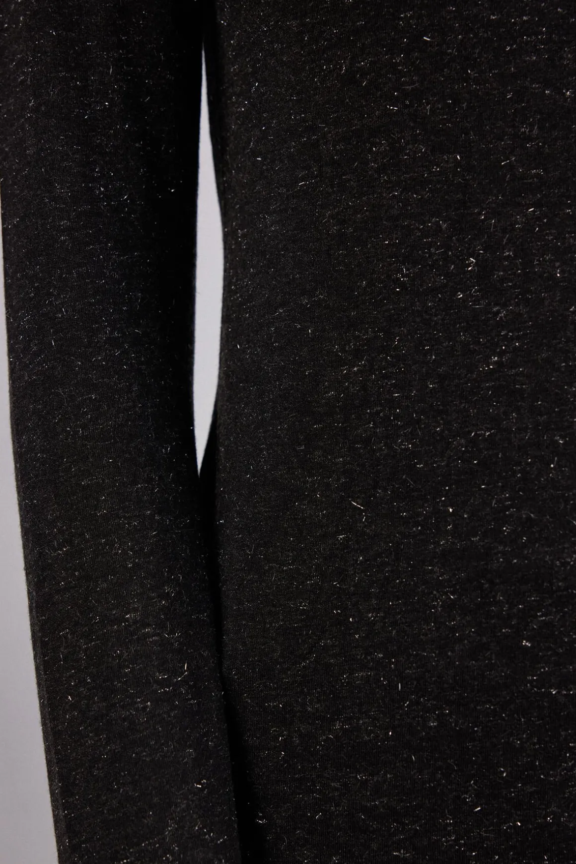 Camiseta de Cuello Alto de Modal Ligero con Cashmere Lamé
