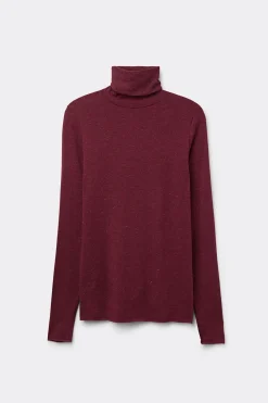 Camiseta de Cuello Alto de Modal Ligero con Cashmere Lamé