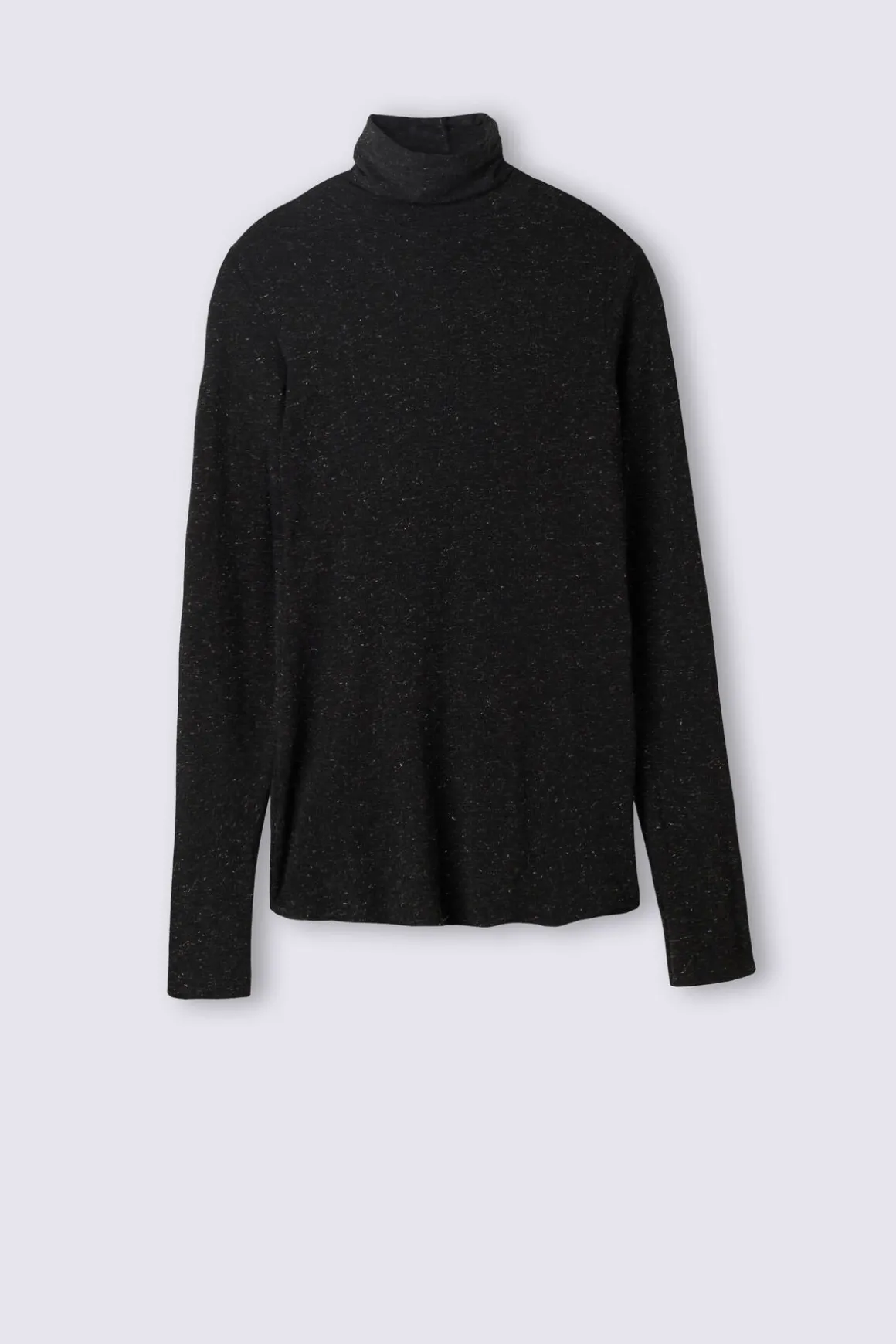 Camiseta de Cuello Alto de Modal Ligero con Cashmere Lamé