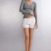 Camiseta de Cuello de Pico de Modal Ultraligero con Cashmere