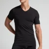 Camiseta de cuello pico en algodón superior