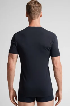 Camiseta de cuello pico en algodón superior