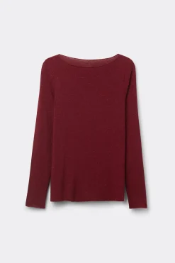 Camiseta de Cuello Redondo de Modal Ligero con Cashmere Lamé