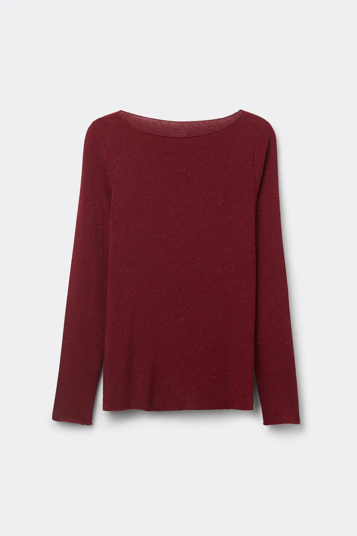 Camiseta de Cuello Redondo de Modal Ligero con Cashmere Lamé