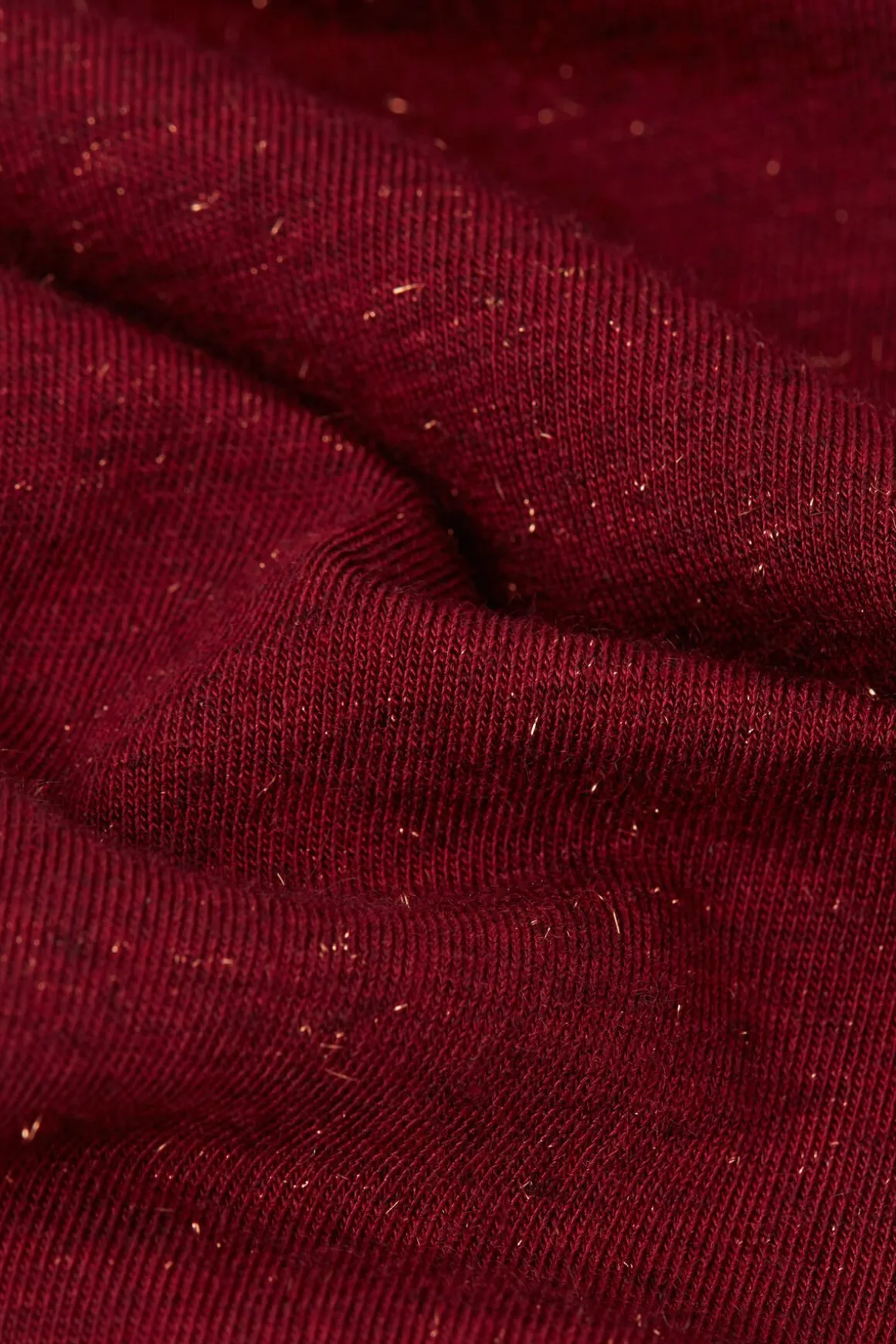 Camiseta de Cuello Redondo de Modal Ligero con Cashmere Lamé
