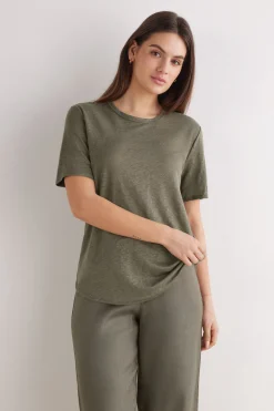 Camiseta de Manga Corta de Lino
