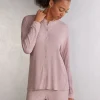 Camiseta de Manga Larga con Abertura Delantera de Modal Chic Comfort