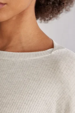 Camiseta de Manga Larga con Escote Barco de Modal Chic Comfort