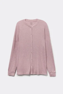 Camiseta de Manga Larga con Abertura Delantera de Modal Chic Comfort