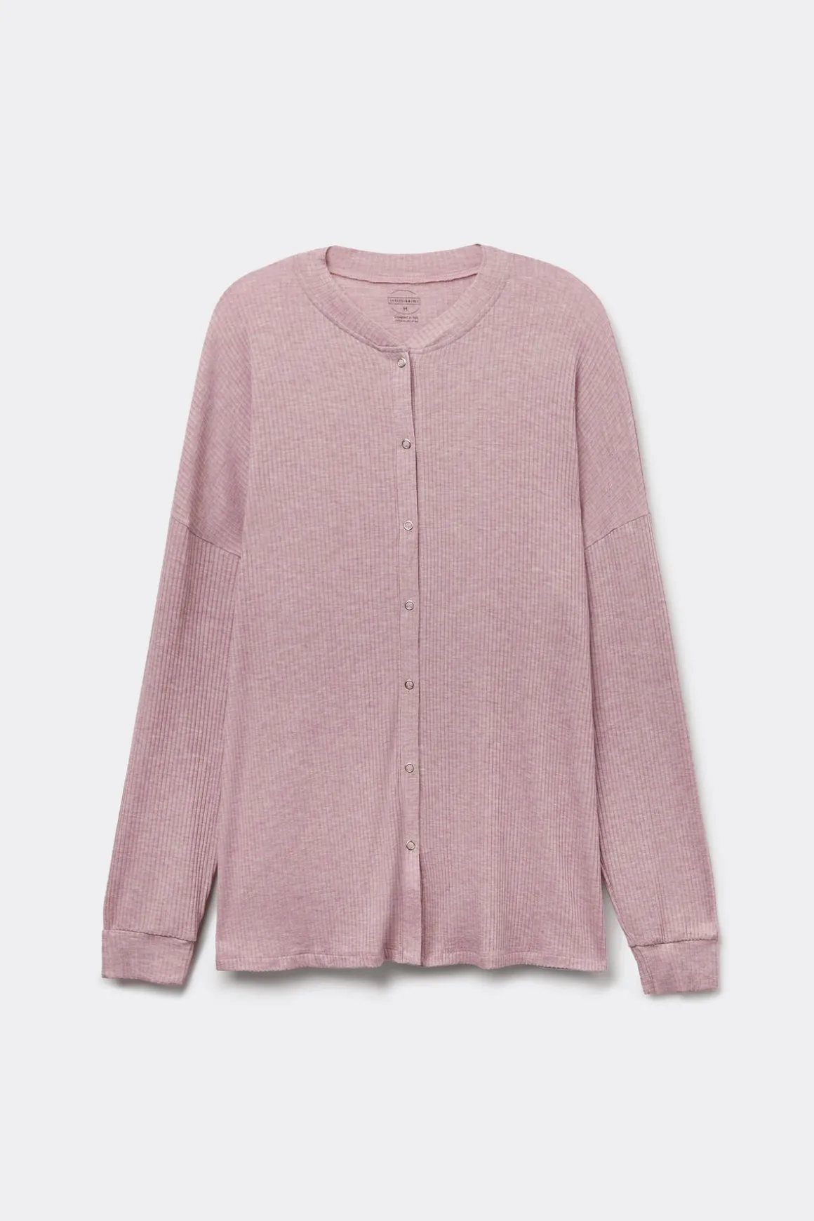Camiseta de Manga Larga con Abertura Delantera de Modal Chic Comfort