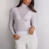 Camiseta de Manga Larga de Cuello Alto de Cashmere Ultraligero de Modal