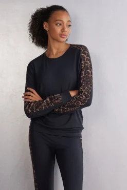 Camiseta de Manga Larga de Modal Luxurious Leopard