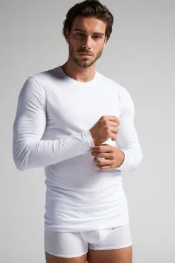 Camiseta de Manga Larga de Algodón Superior Elástico