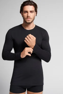 Camiseta de Manga Larga de Algodón Superior Elástico
