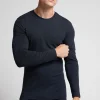 Camiseta de Manga Larga de Algodón Superior Elástico