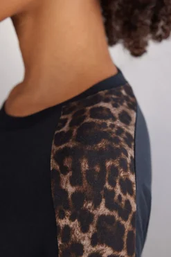 Camiseta de Manga Larga de Modal Luxurious Leopard