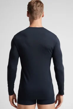 Camiseta de Manga Larga de Algodón Superior Elástico