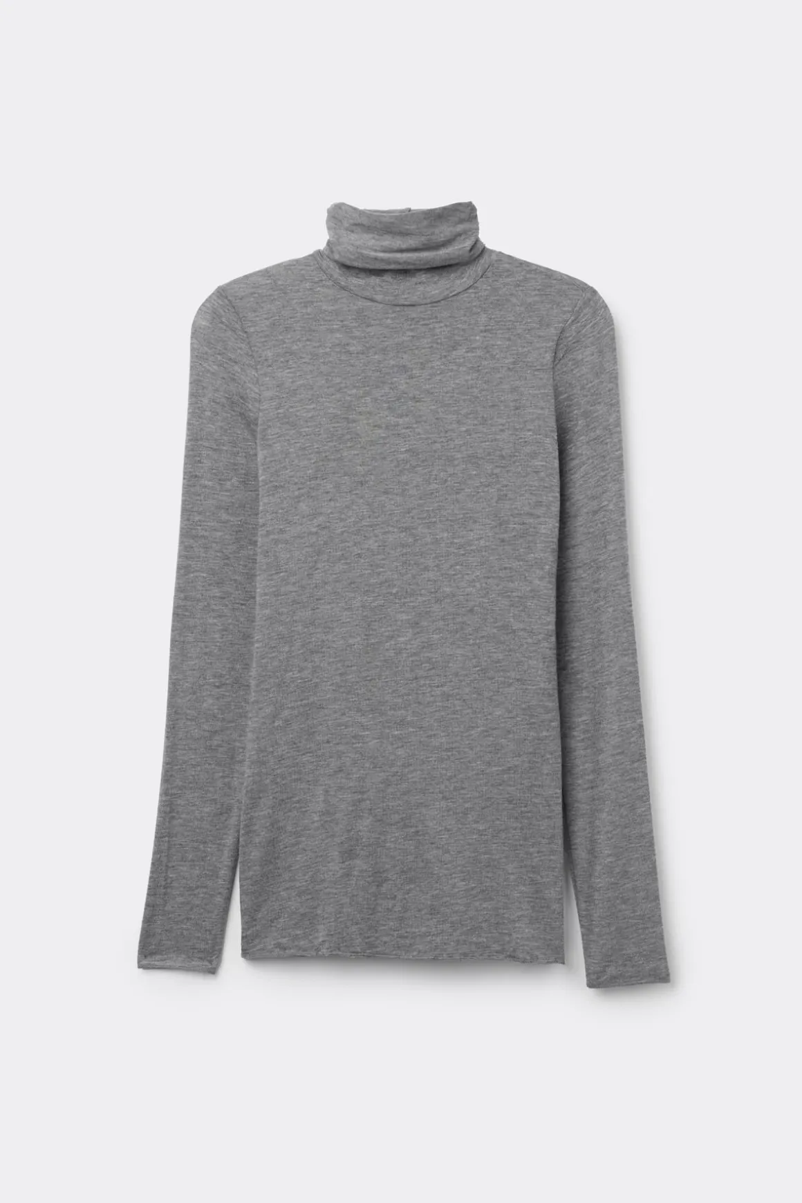 Camiseta de Manga Larga de Cuello Alto de Cashmere Ultraligero de Modal