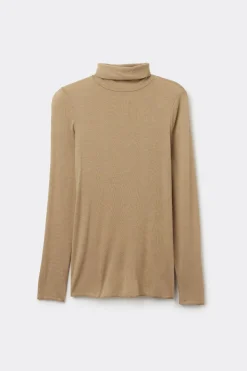 Camiseta de Manga Larga de Cuello Alto de Cashmere Ultraligero de Modal