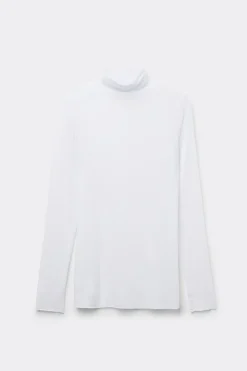 Camiseta de Manga Larga de Cuello Alto de Cashmere Ultraligero de Modal
