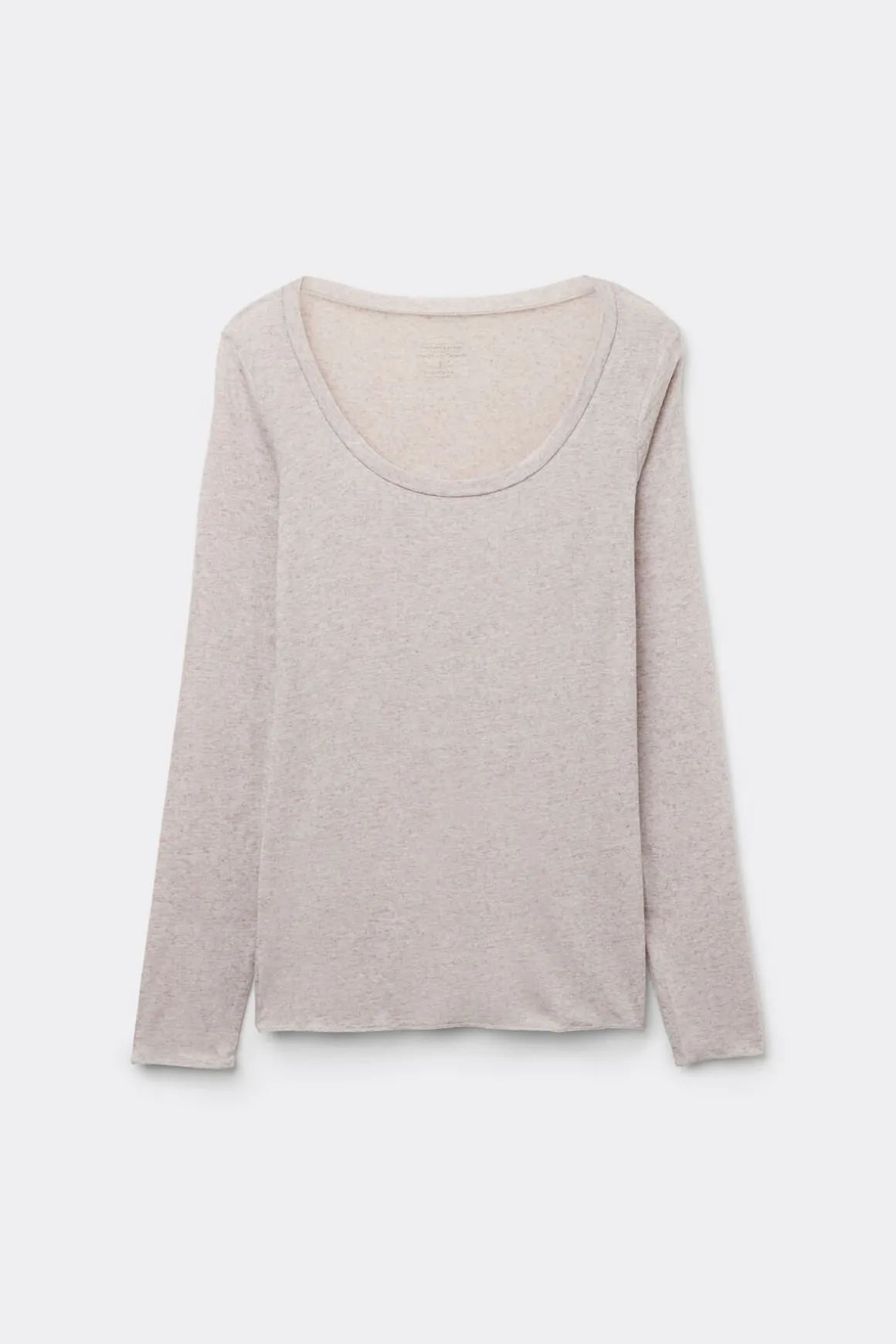 Camiseta de Manga Larga de Modal Ultralight con Cashmere y Escote Redondo