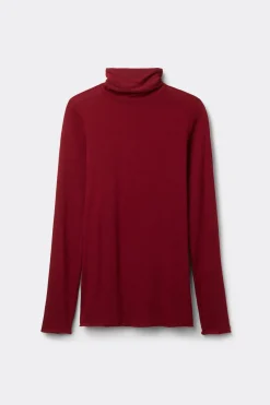 Camiseta de Manga Larga de Cuello Alto de Cashmere Ultraligero de Modal
