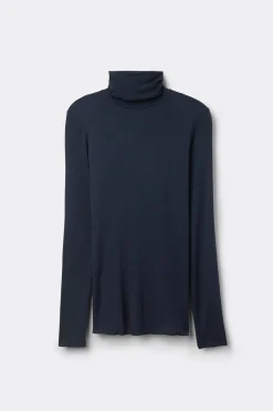 Camiseta de Manga Larga de Cuello Alto de Cashmere Ultraligero de Modal