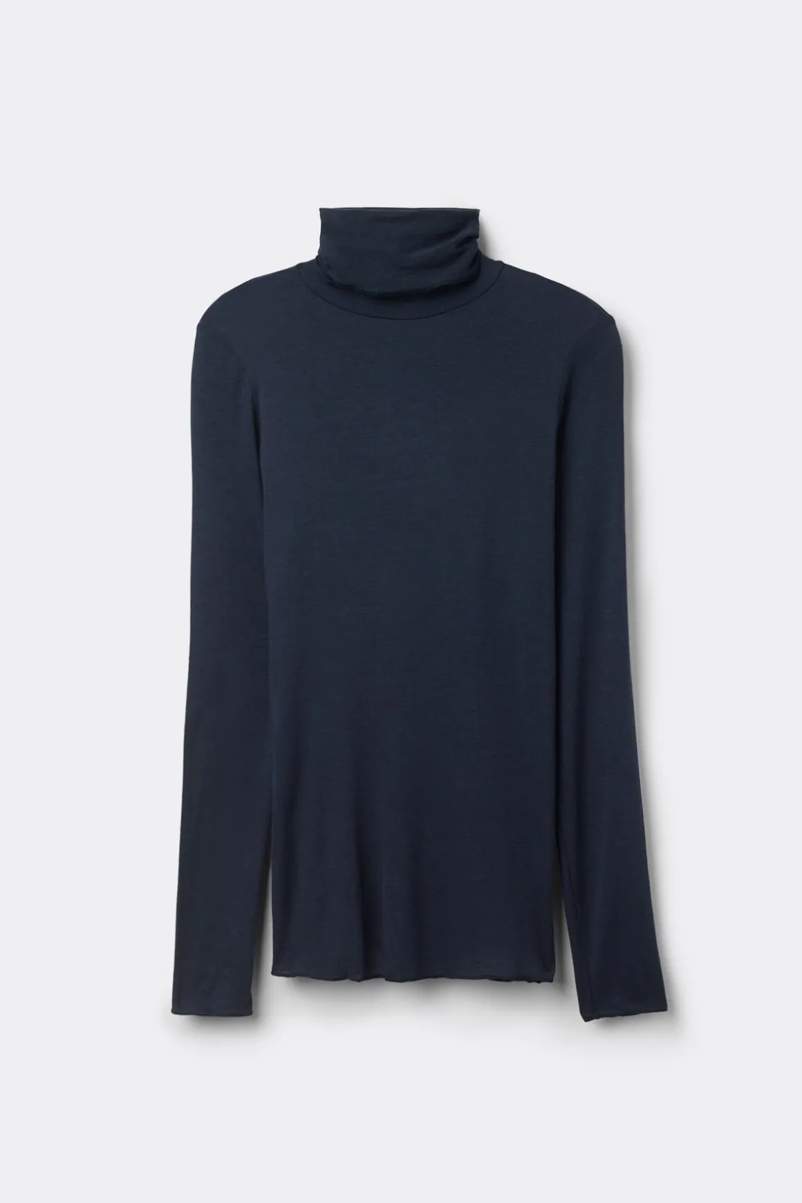 Camiseta de Manga Larga de Cuello Alto de Cashmere Ultraligero de Modal