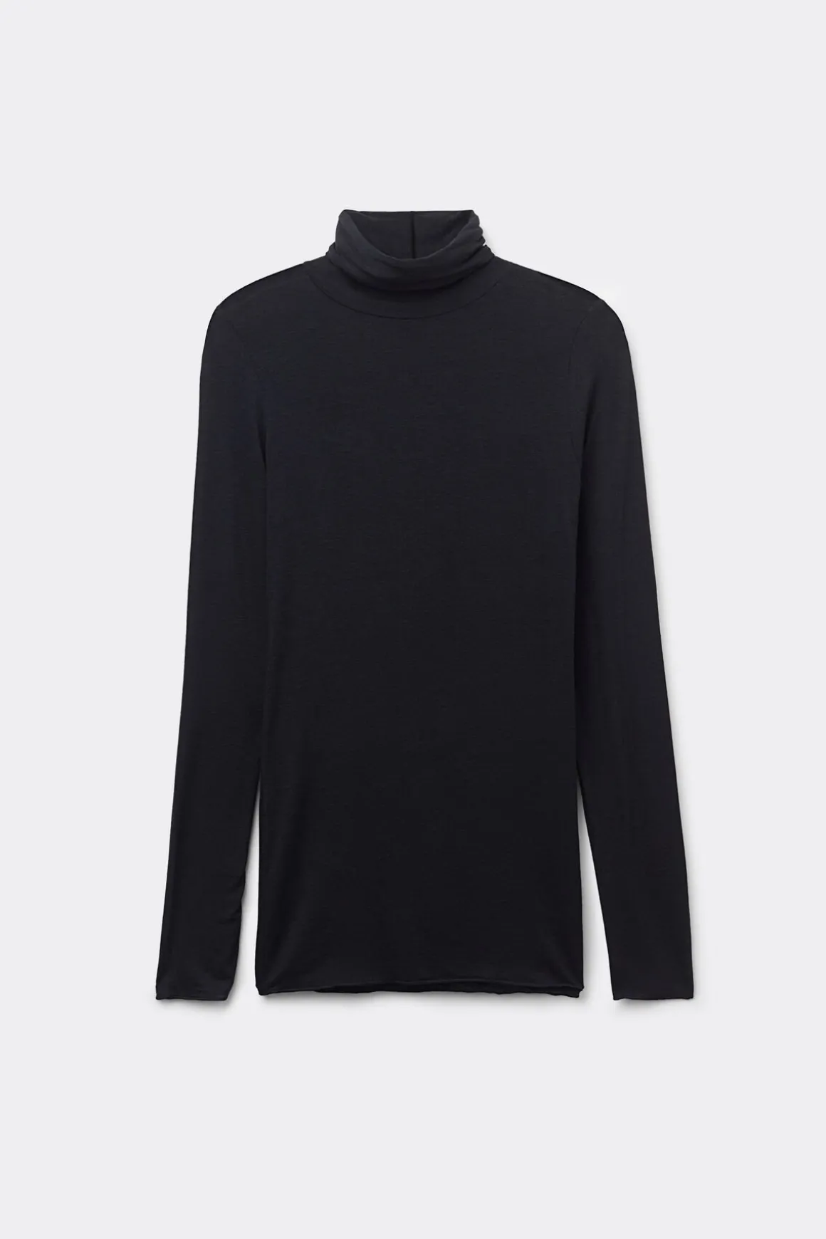 Camiseta de Manga Larga de Cuello Alto de Cashmere Ultraligero de Modal